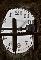 Rellotge del campanar de l'església de Gata per dins.JPG