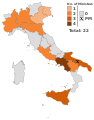 Regional Composition of the Italian Council of Ministers (Conte II Cabinet 2019).svg