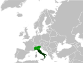 Italian Peninsula in Europe with lines.svg