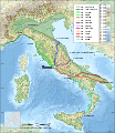 Italy topographic map-ancient Roman roads.svg