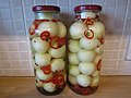 -2020-11-30 Pickled onions with cayenne peppers, Trimingham, Norfolk.JPG