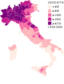 COVID-19 outbreak Italy per capita cases map.svg